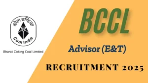 BCCL Advisor Recruitment 2025