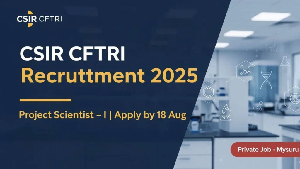 CSIR CFTRI Project Scientist I Recruitment 2025