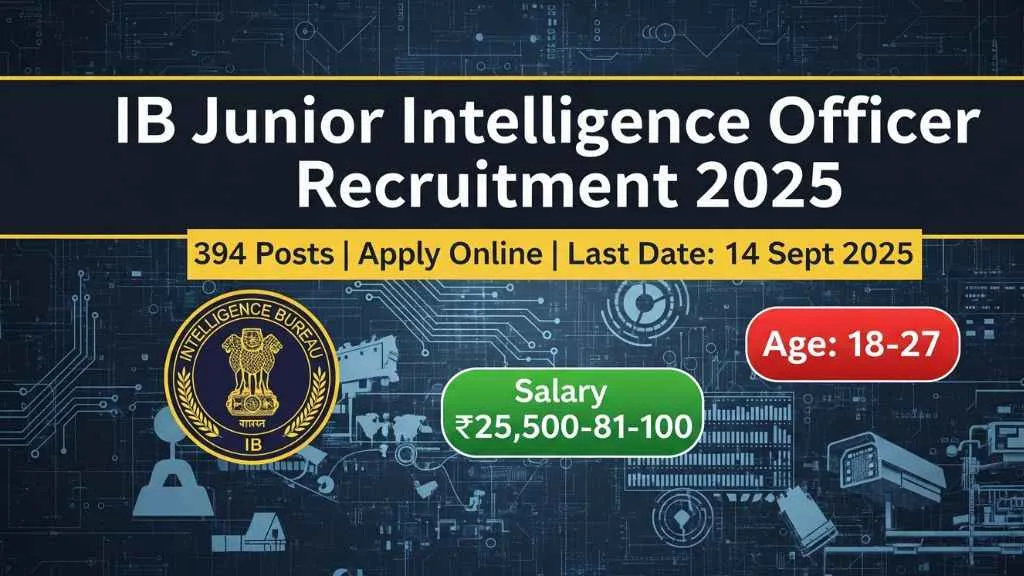 Intelligence Bureau Junior Intelligence Officer Vacancy