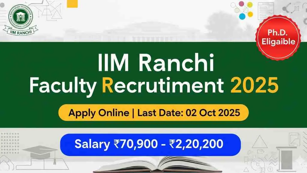 IIM Ranchi Faculty Recruitment 2025